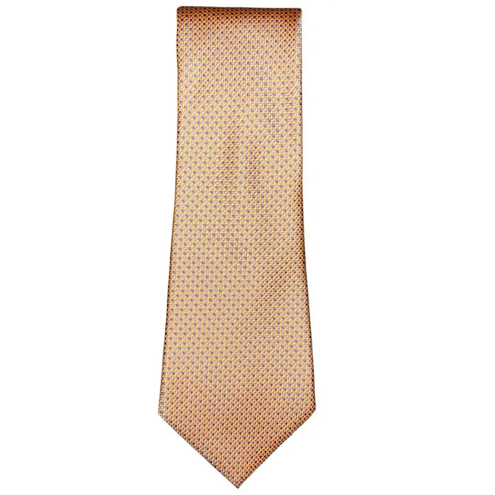 Joseph Abboud Silk Tie Men Orange Blue Geometric Diamond Woven Textured NWT